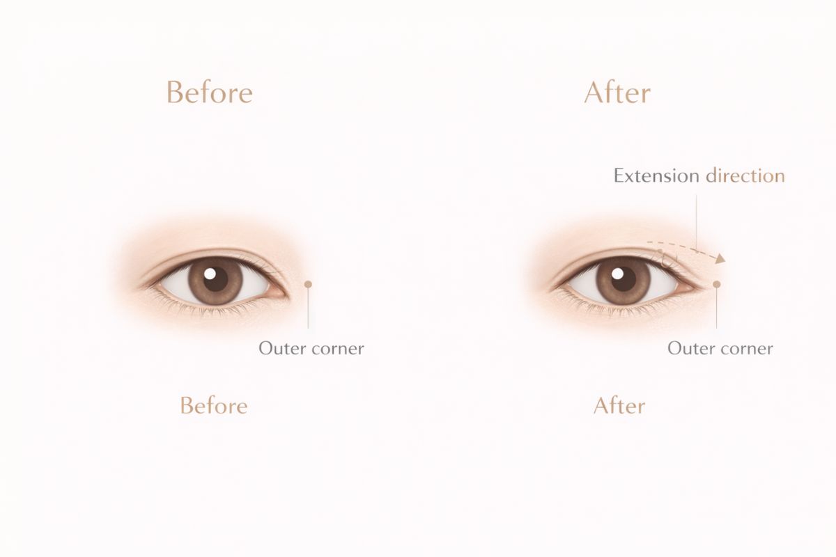 Metode canthoplasty Korea perpanjangan sudut luar mata