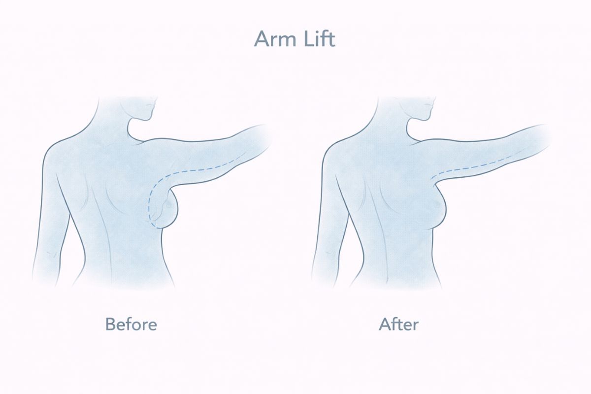 Konsep perapihan garis lengan pada arm lift Korea