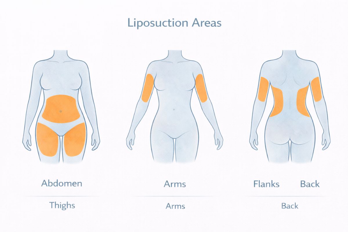 Area liposuction Korea abdomen flank arm thigh back