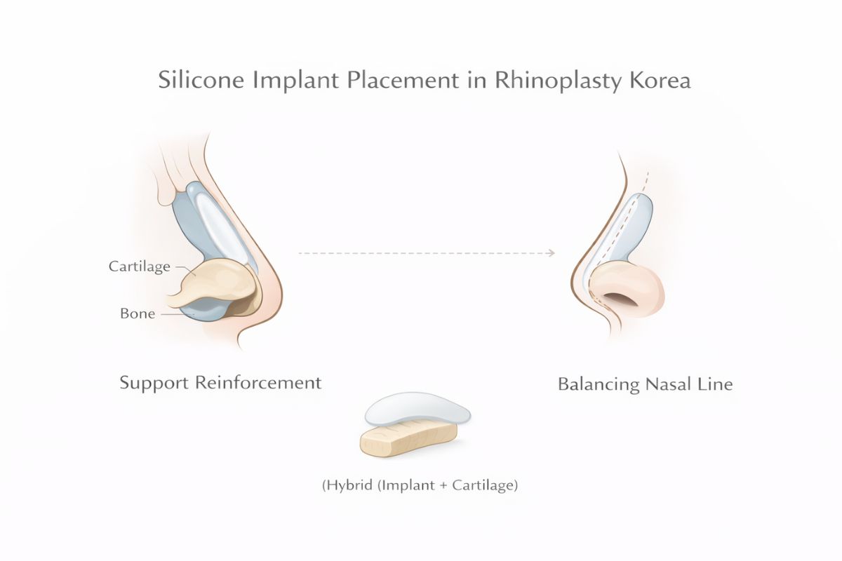 Metode implant hidung Korea dengan silicone dan cartilage