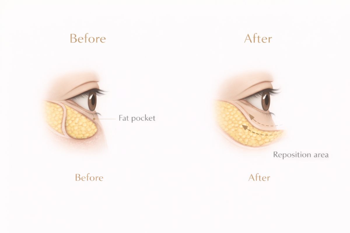 Metode lower eyelid fat reposition Korea